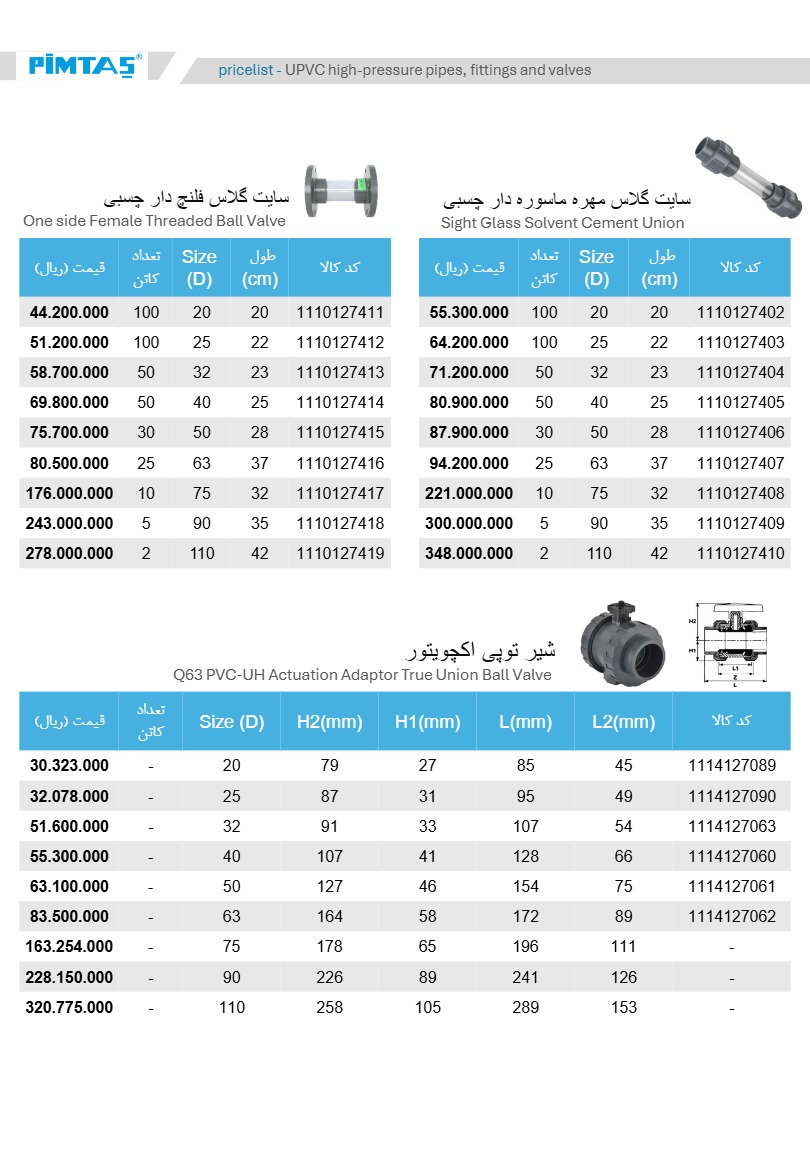لیست قیمت پیمتاش، صفحه ۱۴