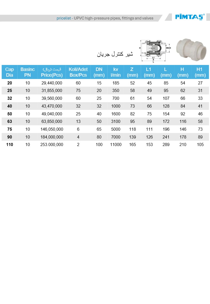 لیست قیمت پیمتاش، صفحه ۱۷