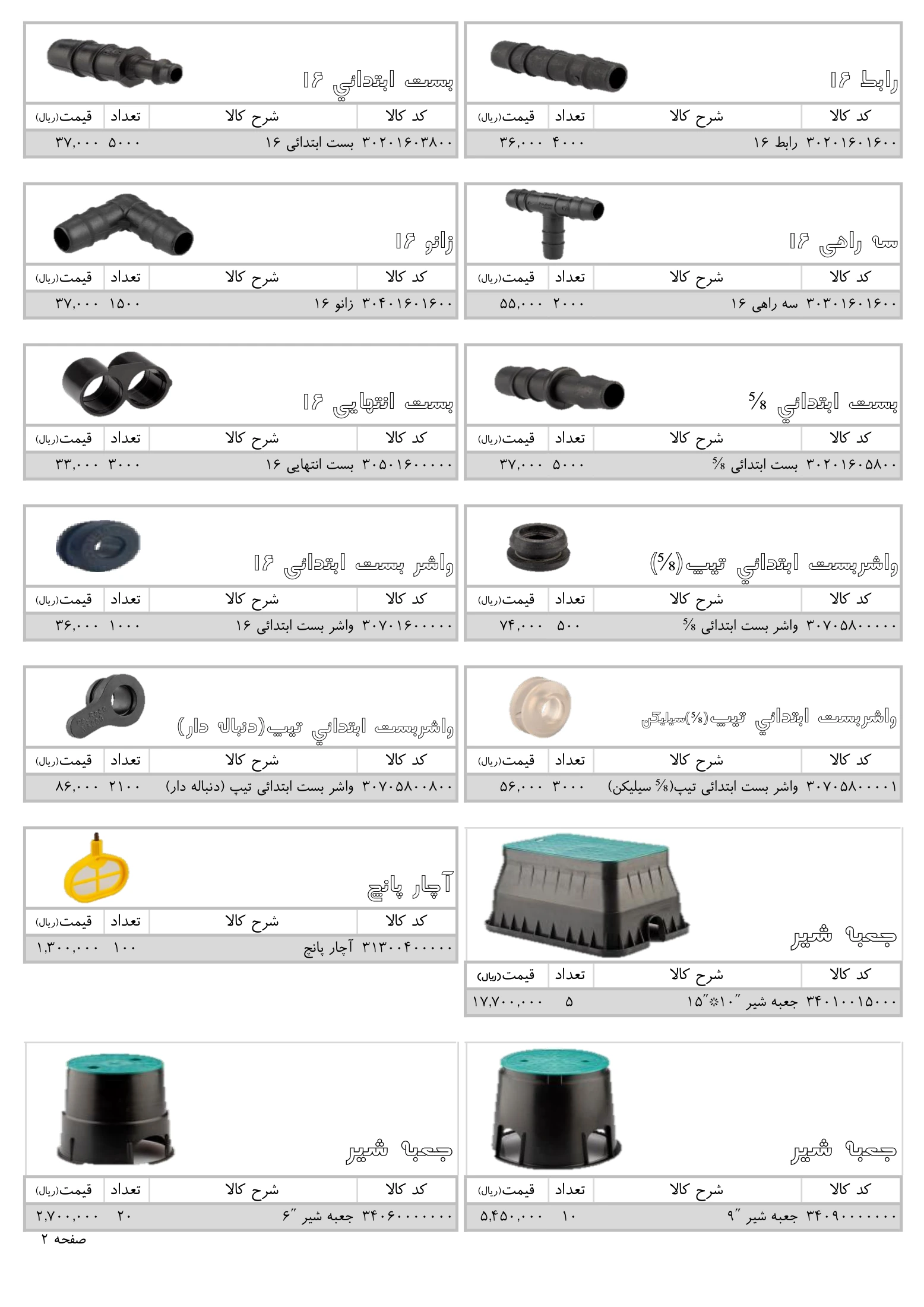 دفترچه کامل لیست قیمت پلی رود، صفحه ۲۲